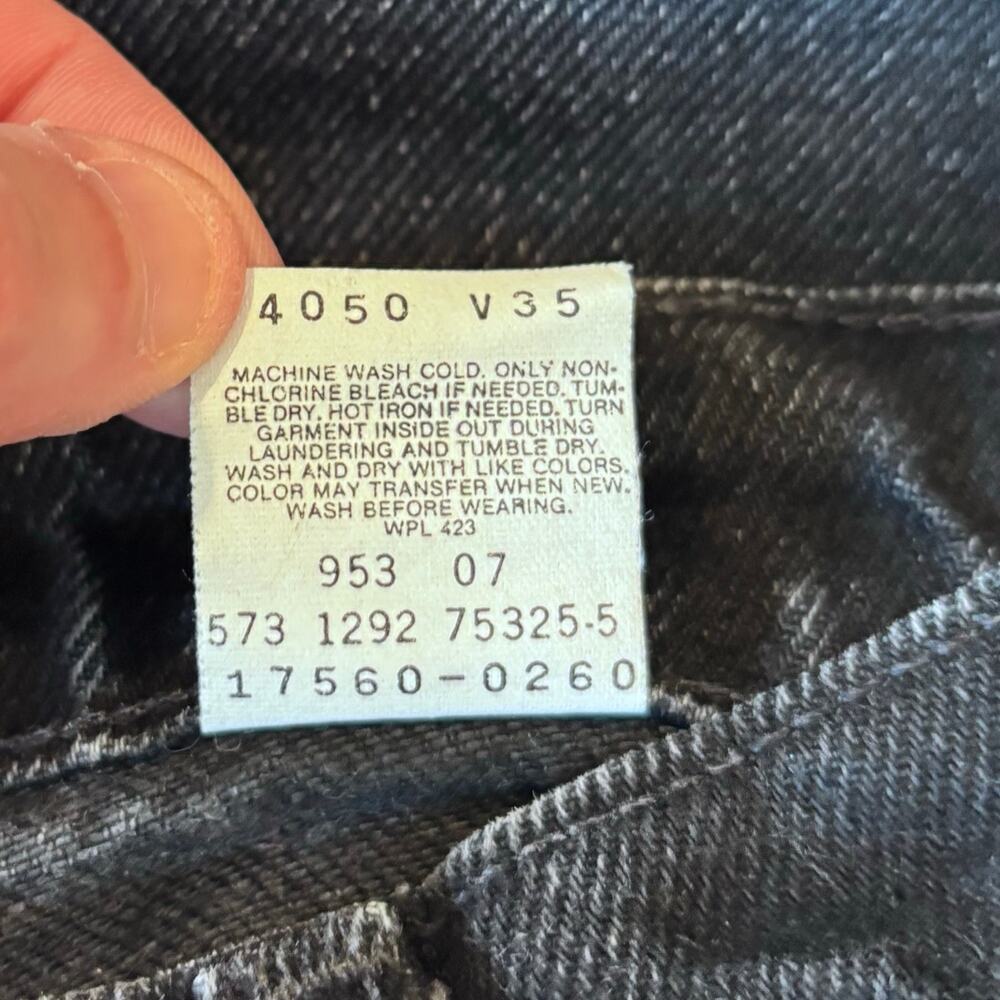 VTG 90s Levi’s 560 High Rise Tapered Jeans USA Made Faded Black Womens Size 27 - Picture 7 of 7